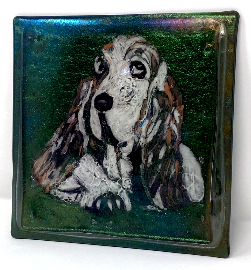 red yellow green glass bowl